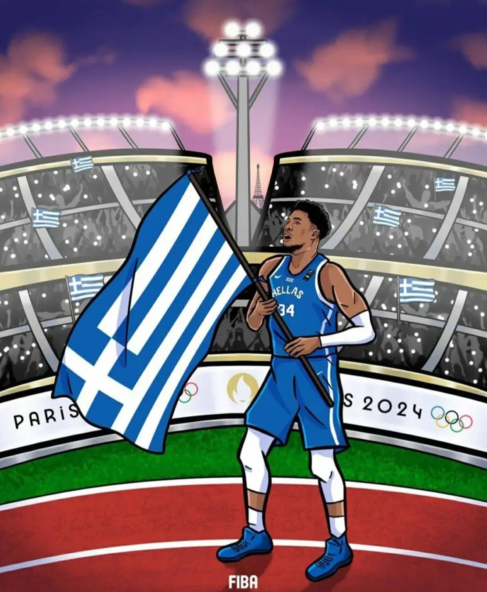 Η τιμητική ανάρτηση της Fiba για τον σημαιοφόρο Γιάννη Αντετοκούνμπο