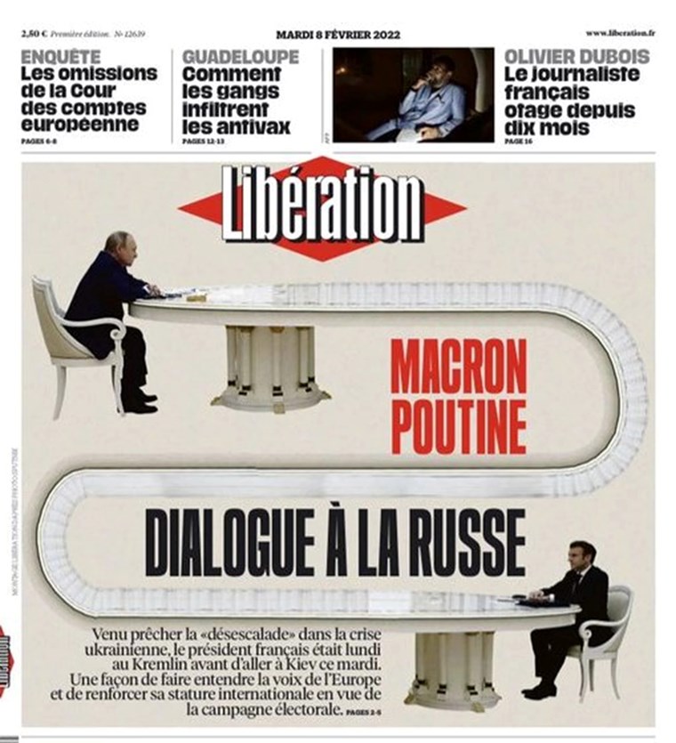 Το Twitter παραληρεί με το τραπέζι που έκατσαν Putin και Macron