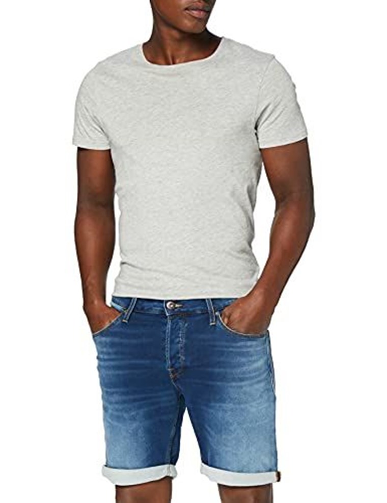 MAN WITH DENIM SHORTS