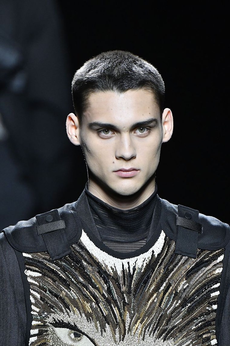 MALE MODEL WITH INTERESTING HAIRCUT