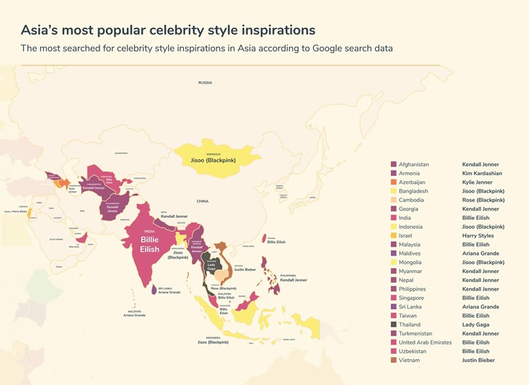 χάρτης ασίας για στυλ