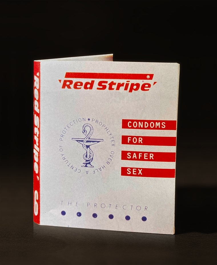 BOX OF "RED STRIPE" CONDOMS