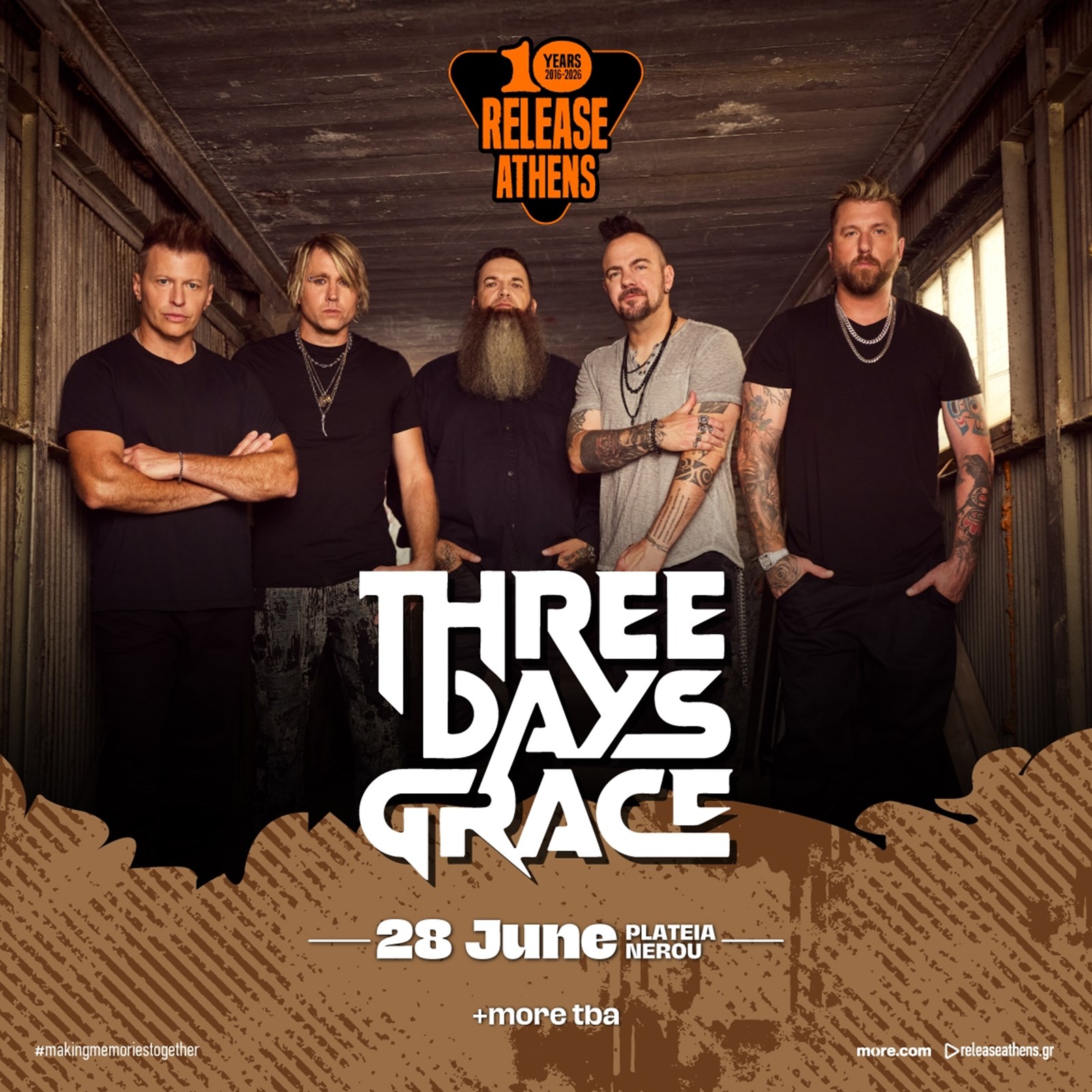 Οι Three Days Grace έρχονται τον Ιούνιο στην Αθήνα