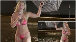 Μοντέλο του OnlyFans παρουσίασε δελτίο καιρού με μπικίνι για τον φονικό τυφώνα Έλεν και προκάλεσε αντιδράσεις