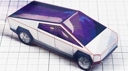Ένα υπέροχο Tesla Cybertruck, φτιαγμένο από χαρτόνι