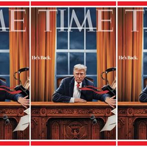 Στο νέο εξώφυλλο του Time, ο Trump πετάει τα πράγματα του Biden από το Οβάλ Γραφείο