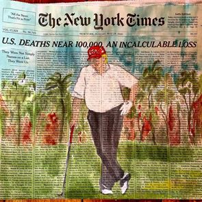 Ο Donald Trump παίζει γκολφ στο πρωτοσέλιδο των New York Times για τον κορονοϊό