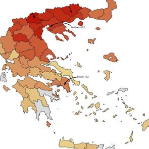 Ο διαδραστικός χάρτης με τη γεωγραφική κατανομή των θυμάτων κορονοϊού στην Ελλάδα