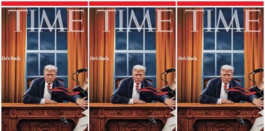 Στο νέο εξώφυλλο του Time, ο Trump πετάει τα πράγματα του Biden από το Οβάλ Γραφείο