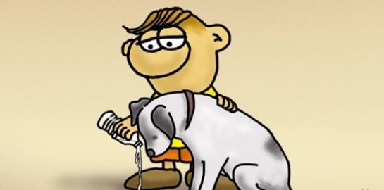 To εύστοχο σκίτσο του Αρκά για τα αδέσποτα τις ημέρες του καύσωνα