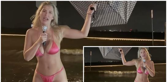 Μοντέλο του OnlyFans παρουσίασε δελτίο καιρού με μπικίνι για τον φονικό τυφώνα Έλεν και προκάλεσε αντιδράσεις