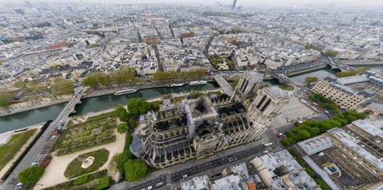 Μετά την καταστροφή: η Παναγία των Παρισίων σε λήψη 360 μοιρών