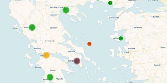 H ποιότητα του αέρα ανά περιοχή σύμφωνα με το Αστεροσκοπείο Αθηνών