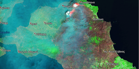 Το μέγεθος της καταστροφής στην Εύβοια από δορυφόρο