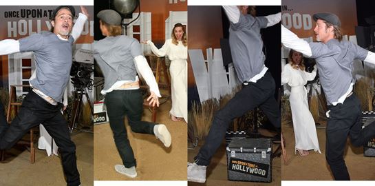 Ο Brad Pitt σε μεγάλα κέφια σε φωτογράφιση του Once Upon a Time in Hollywood