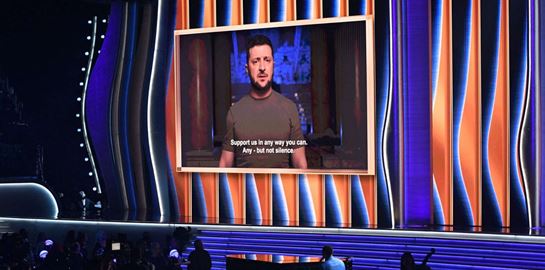 Η ομιλία του Volodymyr Zelenskyy στα Grammys