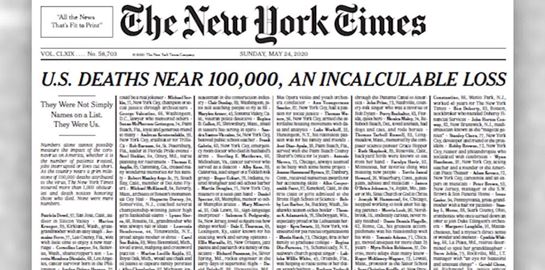 Το συγκλονιστικό πρωτοσέλιδο των New York Times