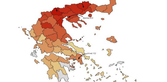 Ο διαδραστικός χάρτης με τη γεωγραφική κατανομή των θυμάτων κορονοϊού στην Ελλάδα