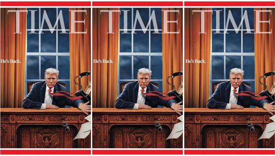 Στο νέο εξώφυλλο του Time, ο Trump πετάει τα πράγματα του Biden από το Οβάλ Γραφείο