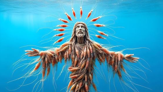 Ένας Ιησούς φτιαγμένος από γαρίδες 'αλωνίζει' στο ίντερνετ