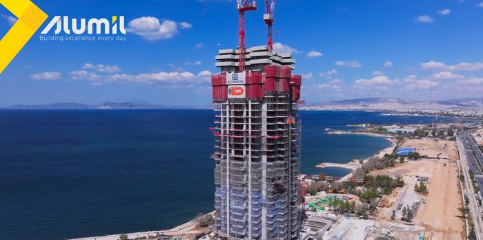 Riviera Tower: Υλοποιείται το ψηλότερο κτίριο της χώρας με προηγμένα συστήματα της ALUMIL