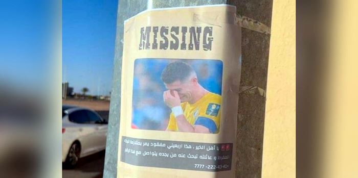 Οι Σαουδάραβες τρολάρουν τον Ronaldo με αφίσες περί εξαφάνισης
