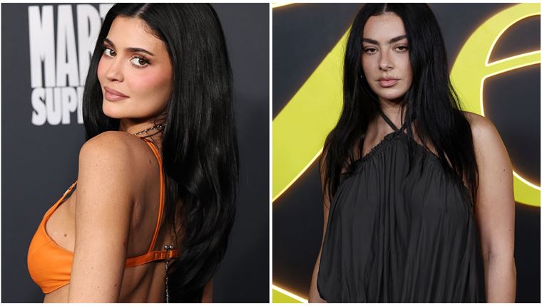 Καυτές Kylie Jenner και Charlie XCX με μαύρα εσώρουχα