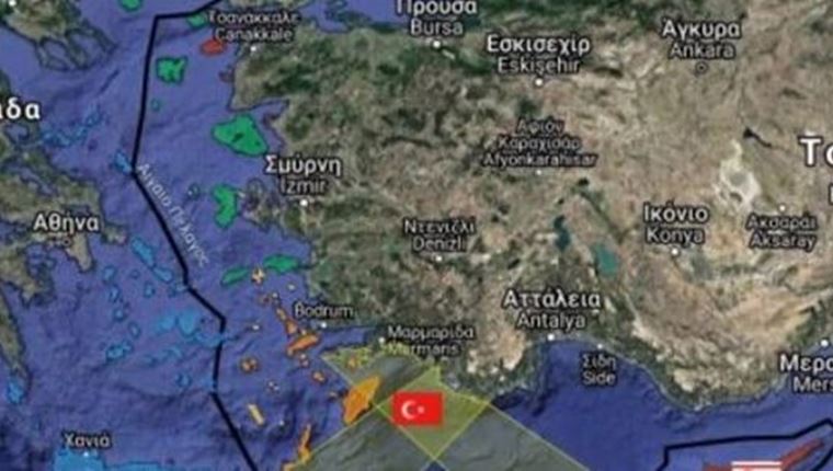 Ο χάρτης της γαλάζιας πατρίδας του Recep Tayyip Erdoğan