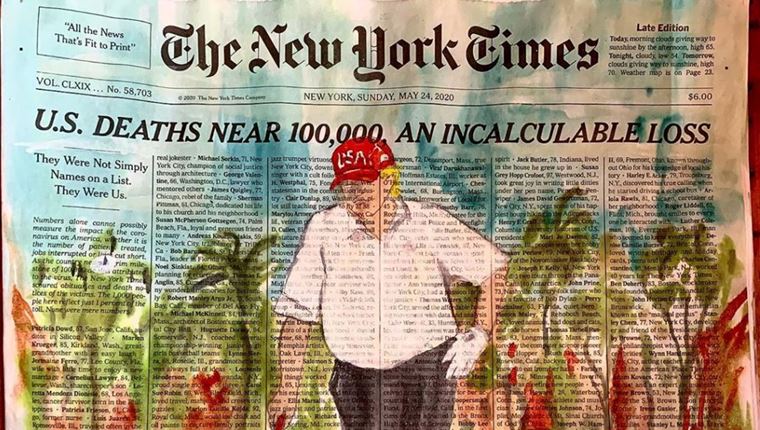 Ο Donald Trump παίζει γκολφ στο πρωτοσέλιδο των New York Times για τον κορονοϊό