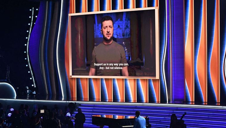 Η ομιλία του Volodymyr Zelenskyy στα Grammys