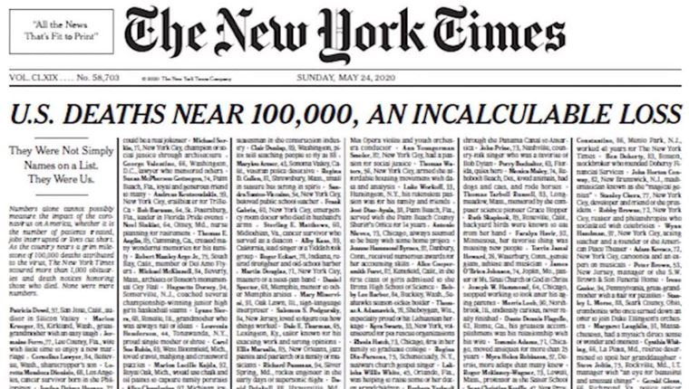 Το συγκλονιστικό πρωτοσέλιδο των New York Times