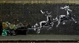 Το νέο γκράφιτι του Banksy για τα Χριστούγεννα