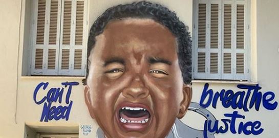 Το γκράφιτι για τον George Floyd στο κέντρο της Αθήνας